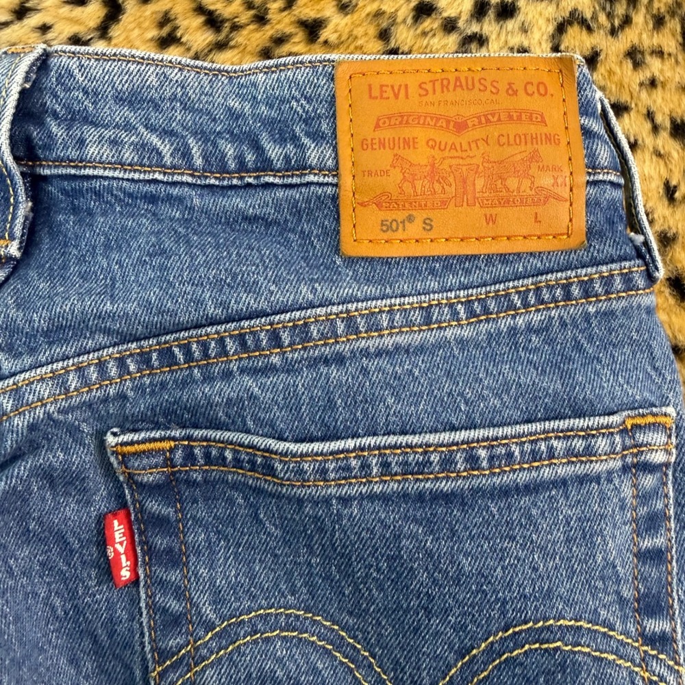 Levis Premium 501 Skinny Jeans Womens 27x32 Blue Denim High Rise Button Fly 501S - Picture 3 of 11